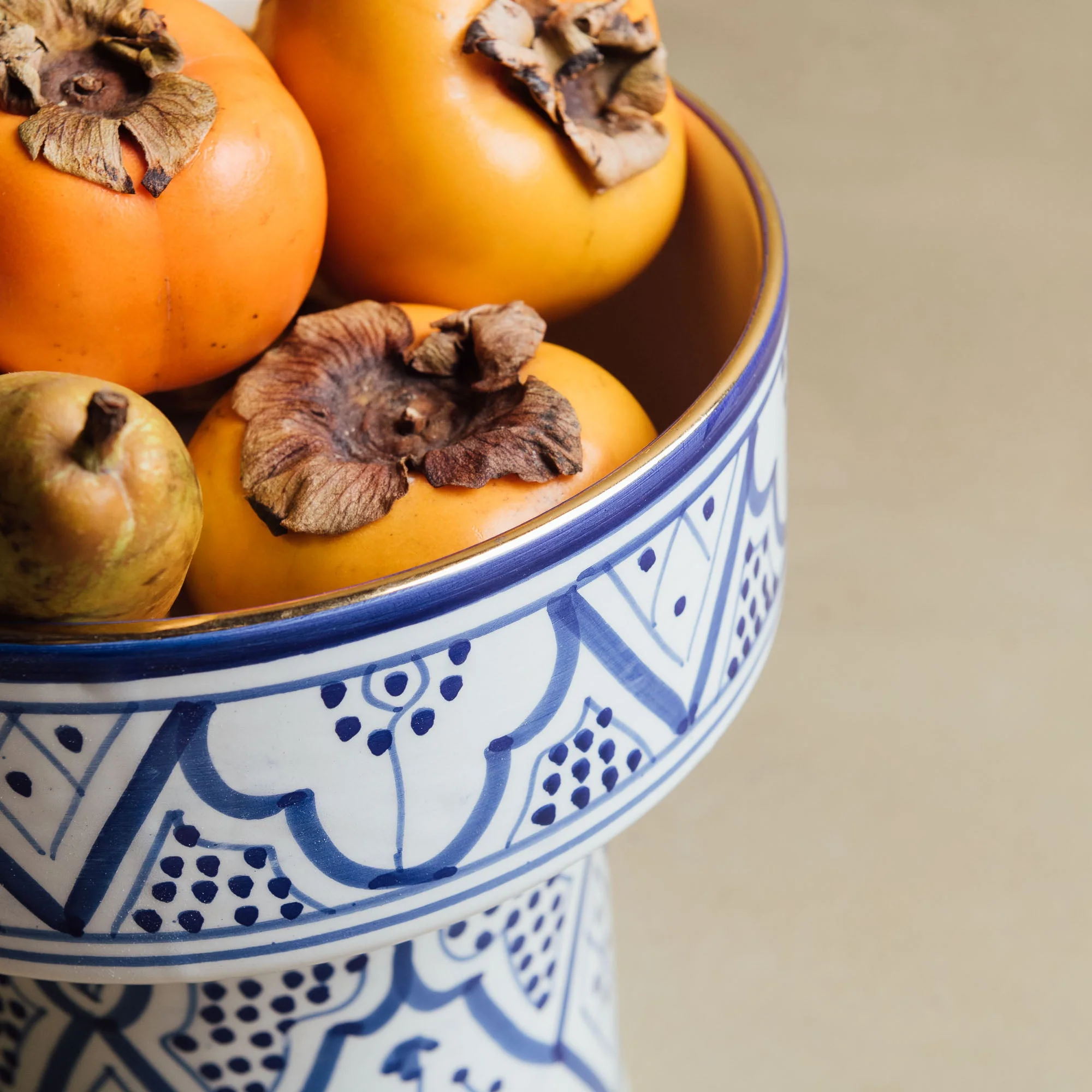 Fez Azure & Gold Pedestal Bowl