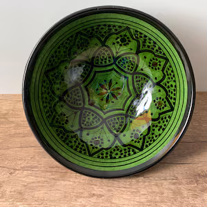 Safi Green Floral Bowl view 2