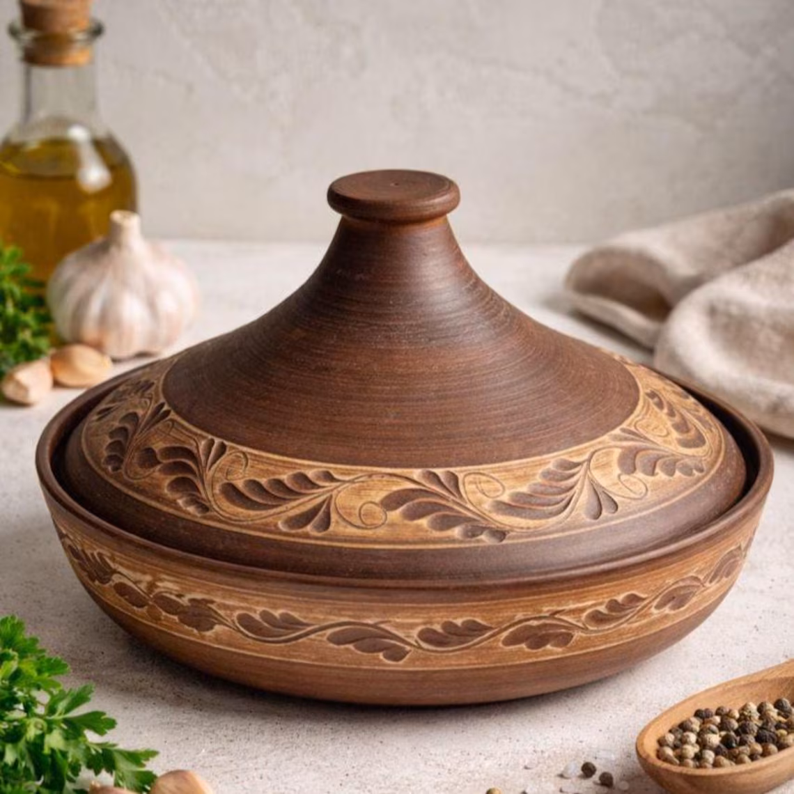 Carved Vine Tagine view 2