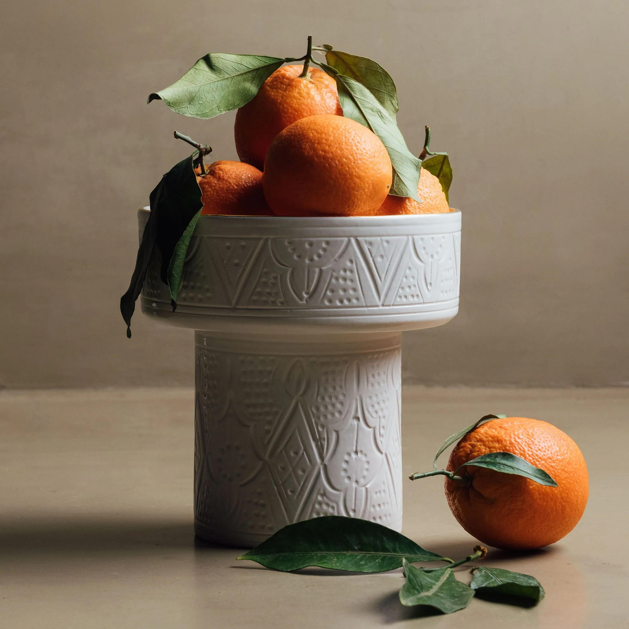 Zagora White Pedestal Bowl view 2